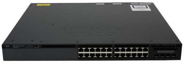 SWITCH CISCO 3650 24-Ports Gigabit (2) 10G SFP or (4) 1GB SFP PSU 250W (P/N: PWR-C2-250WAC) w/ Rkmnts