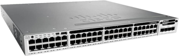SWITCH CISCO WS-C3850-48F-L 48-Ports Gigabit POE+ C3850-NM-4-10G, 1xPSU (PWR-C1-1100WAC) w/ Rkmnts